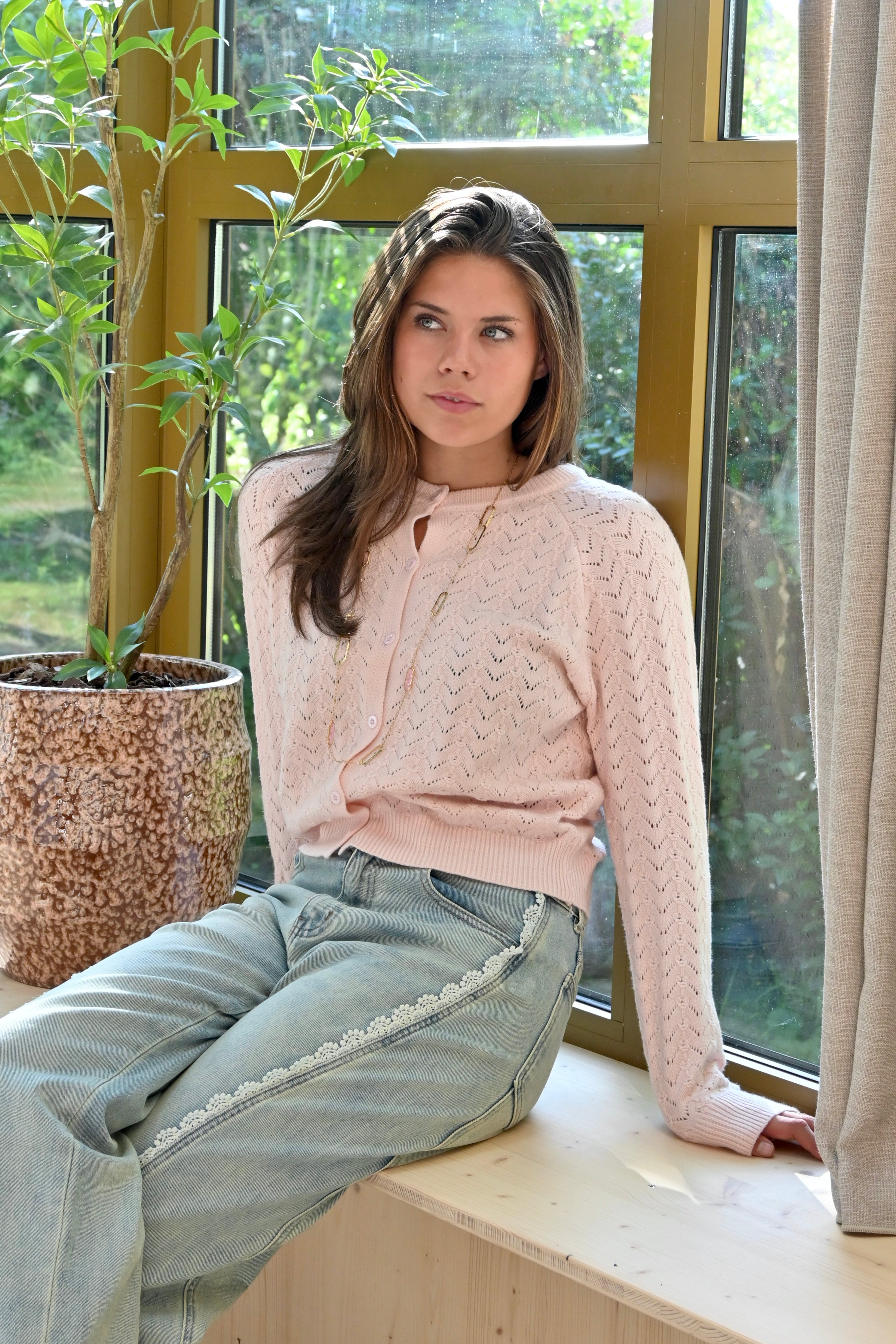 Bo cardigan - roze - fashiontiger 4