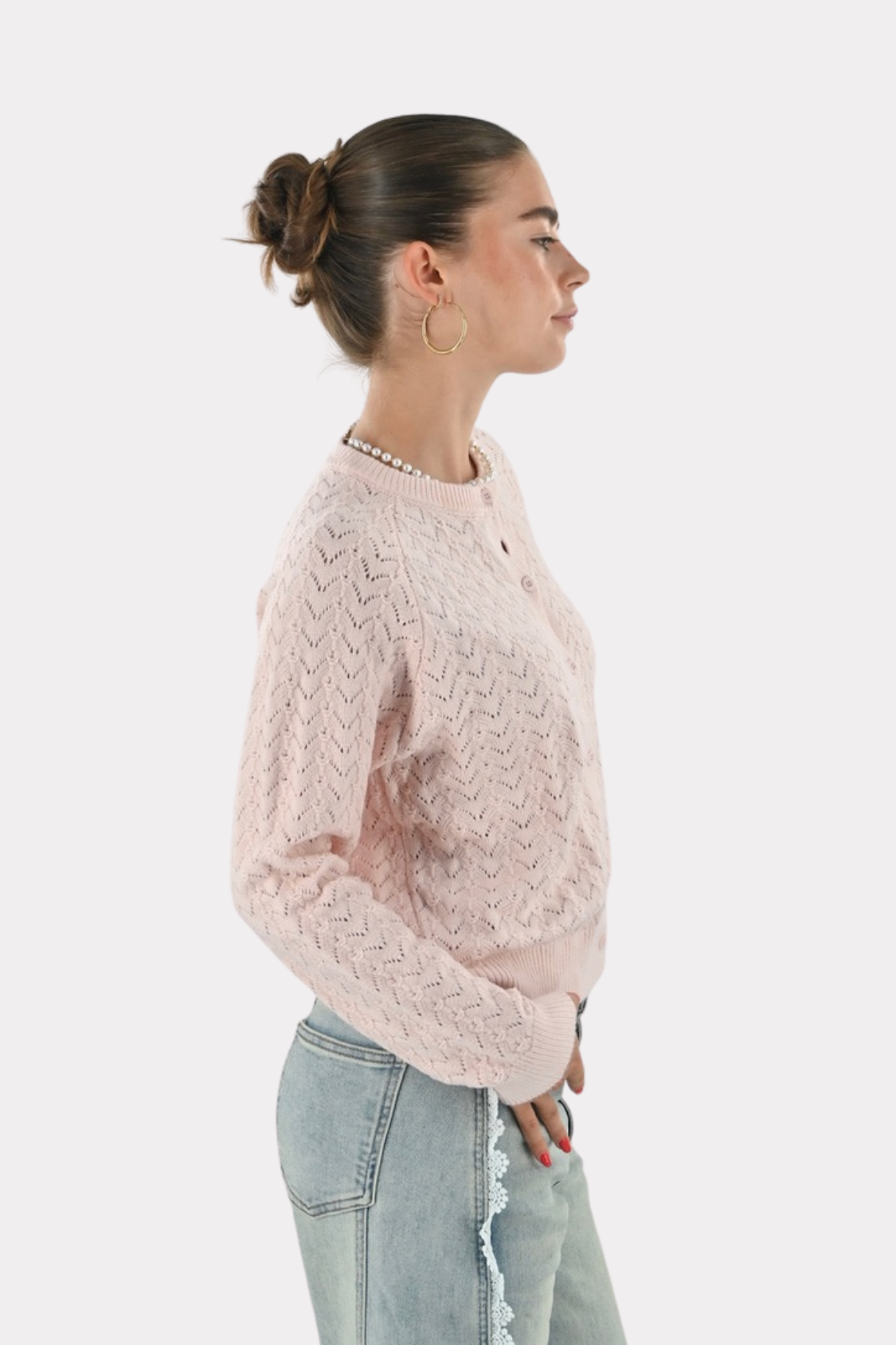 Bo cardigan - roze - fashiontiger 7