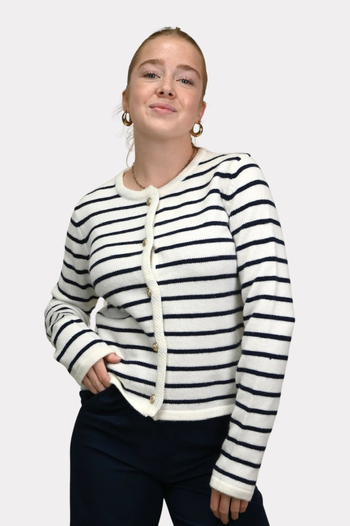 Bodille-cardigan-striped-wit/navy-fashiontiger-1