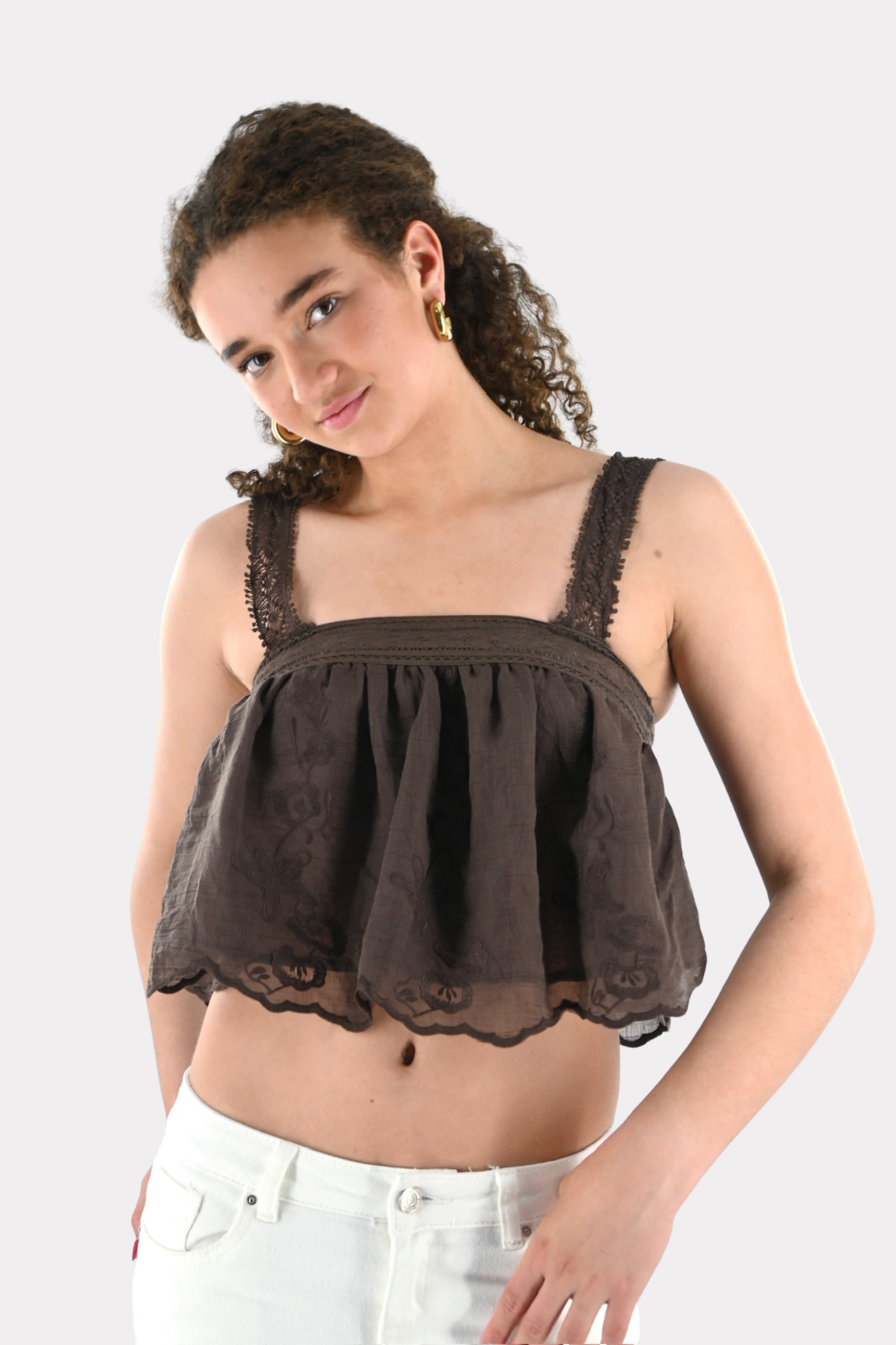 Breeze top - donker bruin - Fashiontiger 6