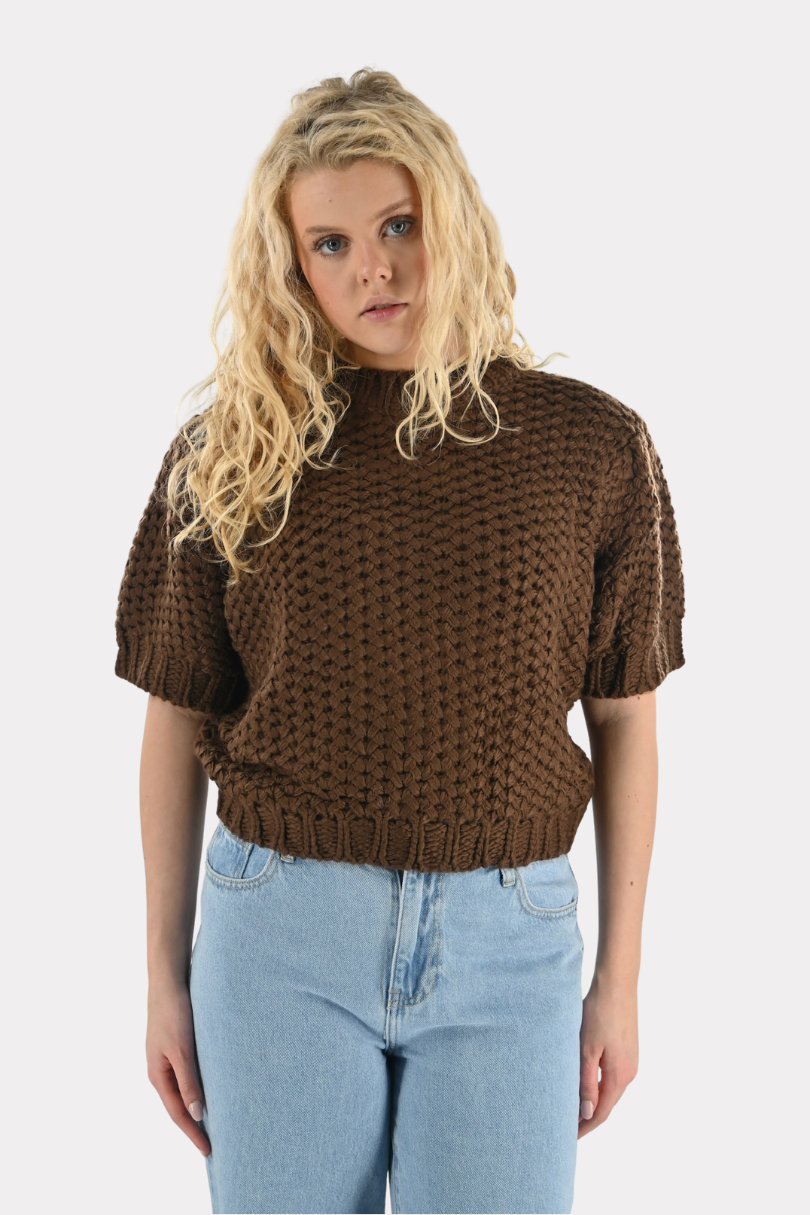 Brownie knitted top - bruin - fashiontiger 1