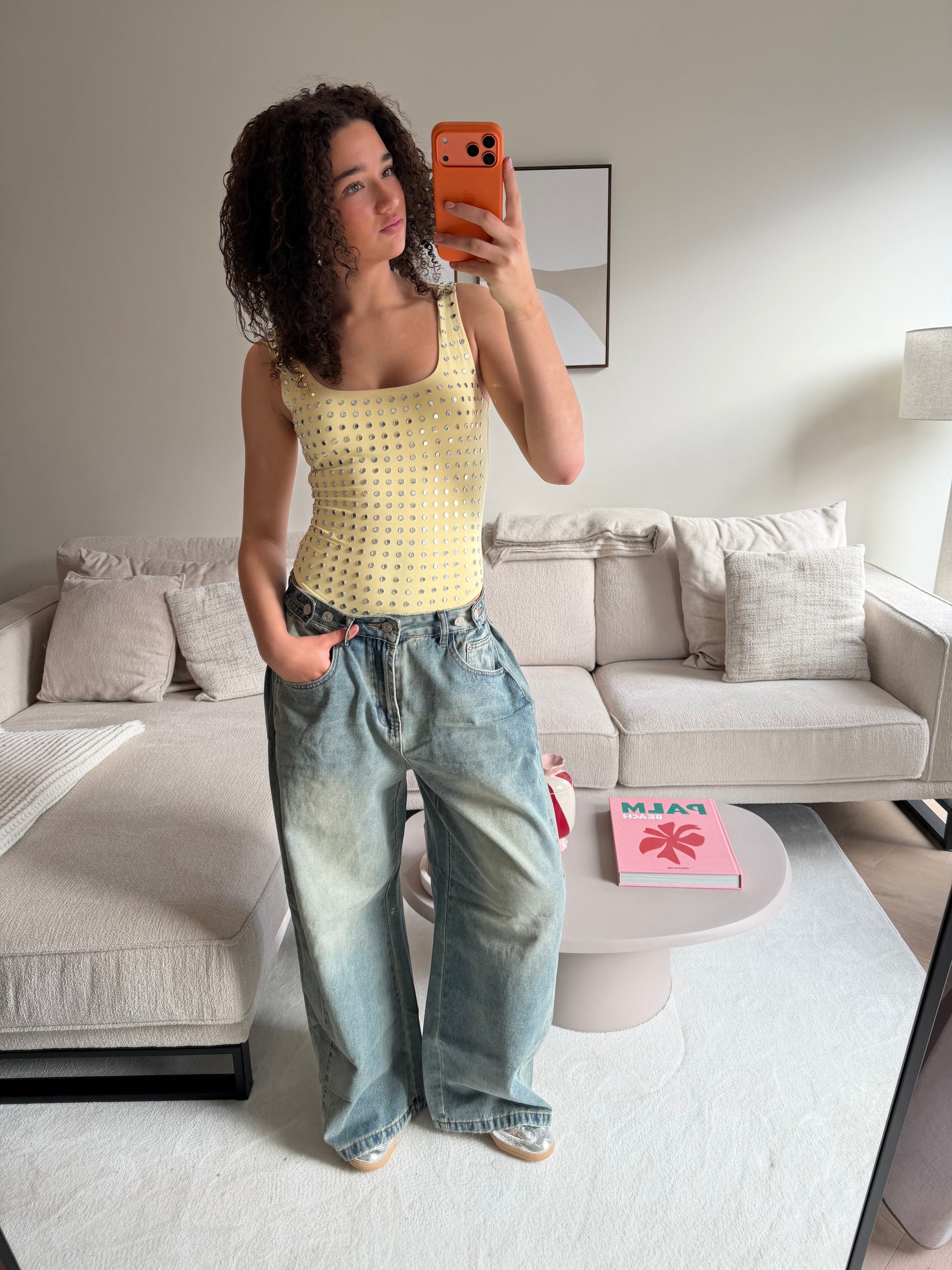 Button up jeans - blauw - Fashiontiger 2