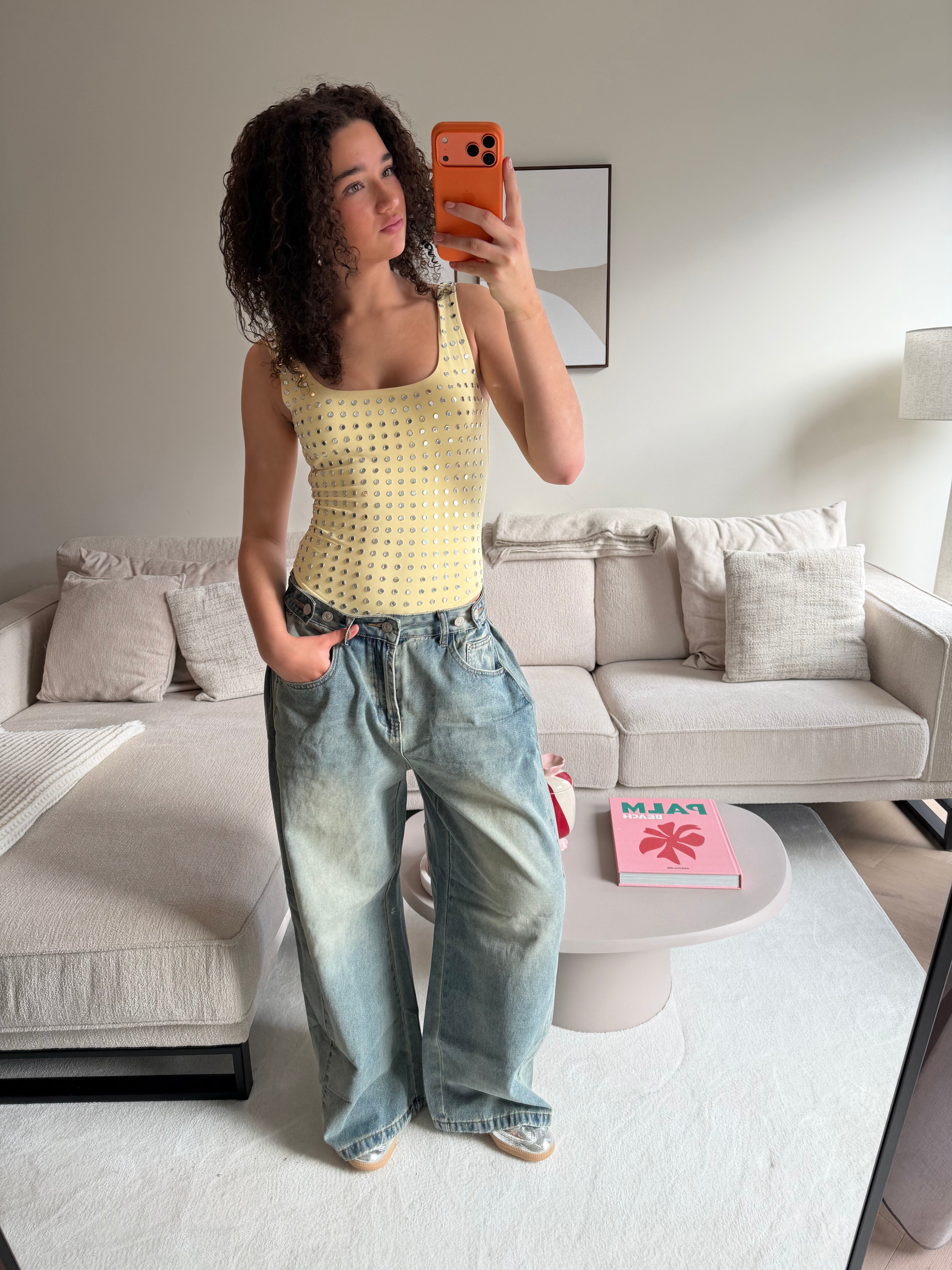 Button up jeans - blauw - Fashiontiger 2