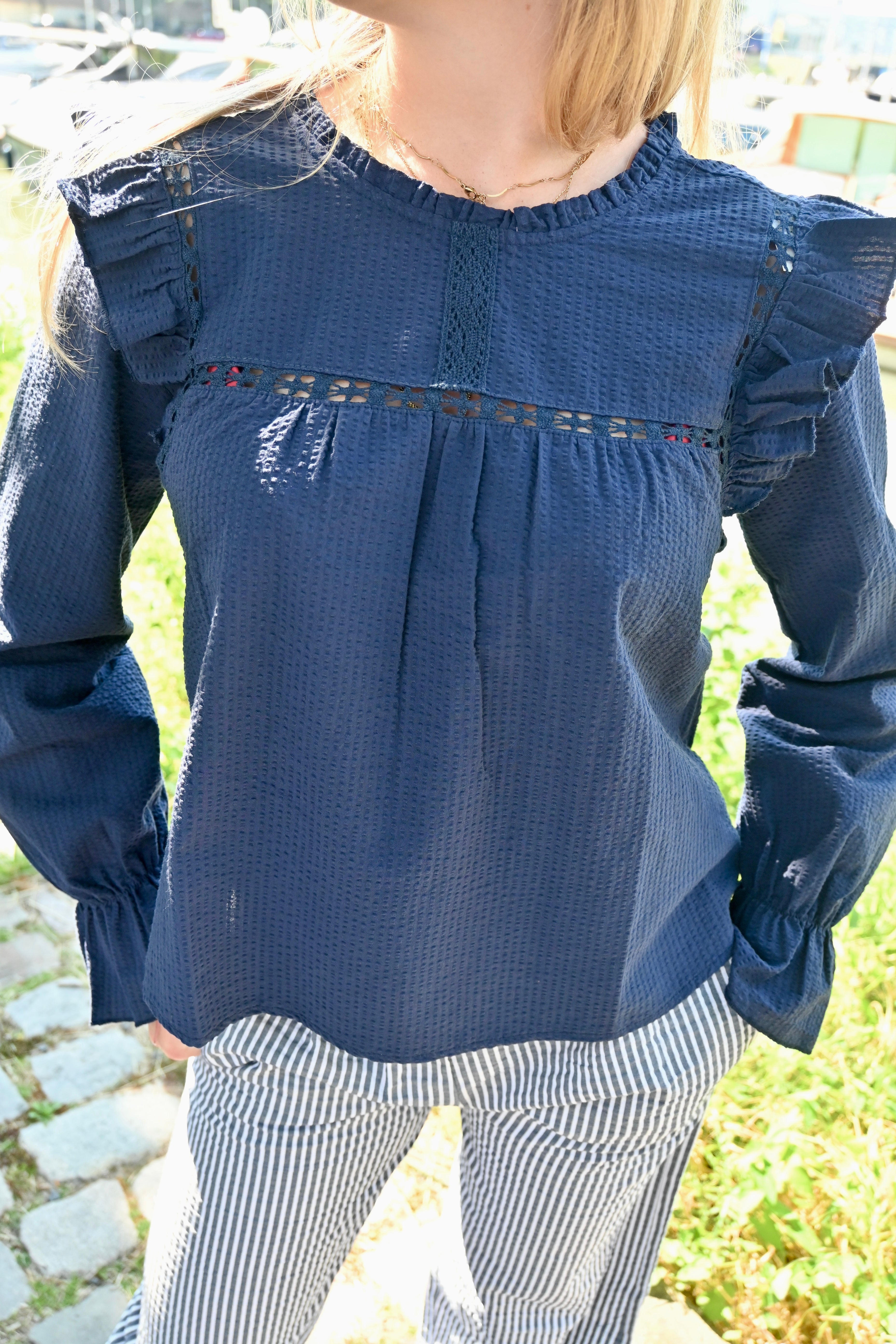 Date blouse - navy