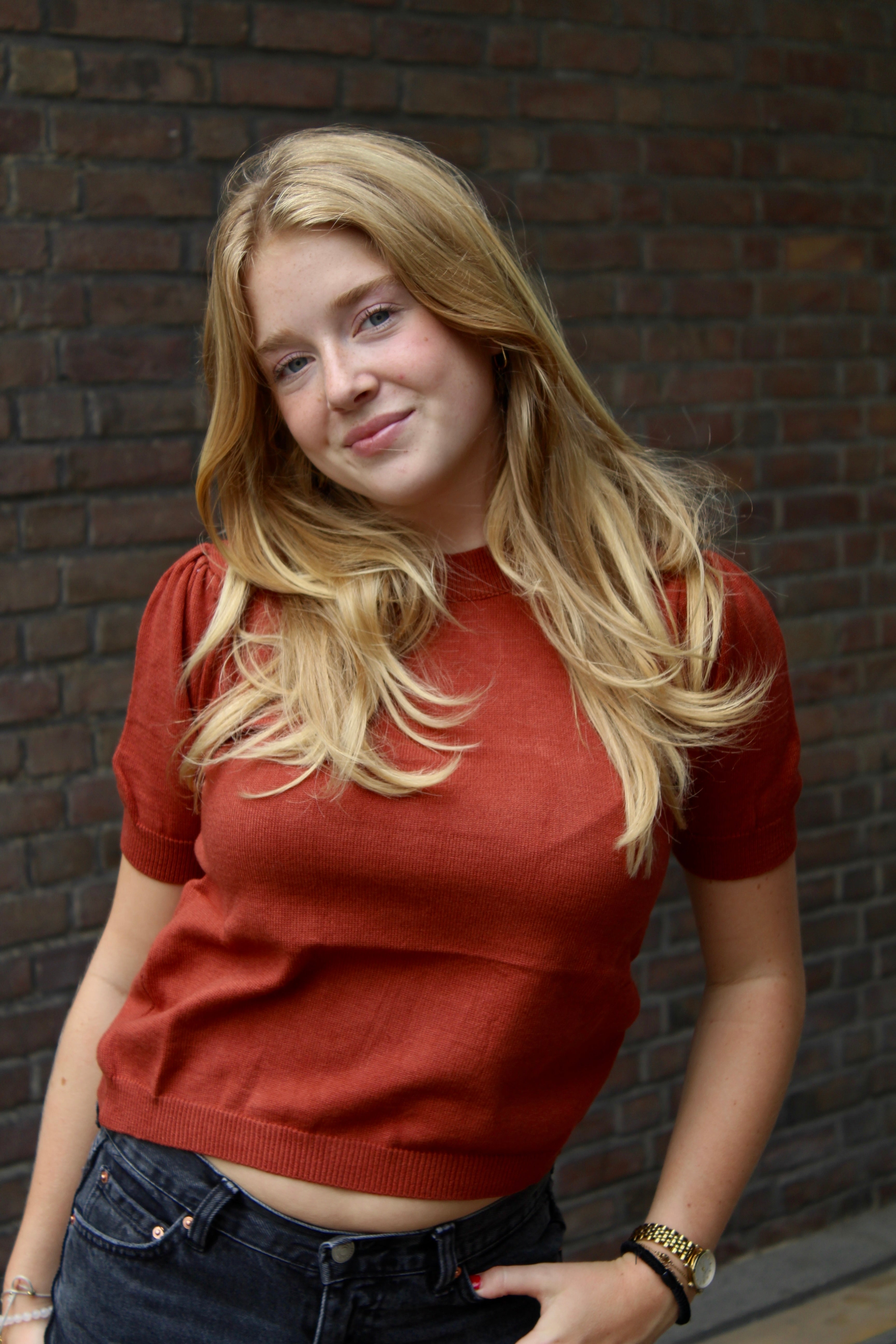 Stockholm top - rust red