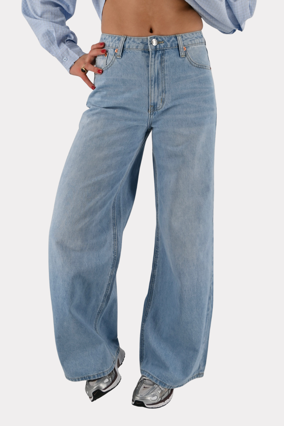 City wide leg jeans - blauw - Fashiontiger 1