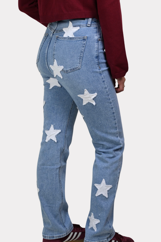 Counting stars jeans - blauw/wit - 1