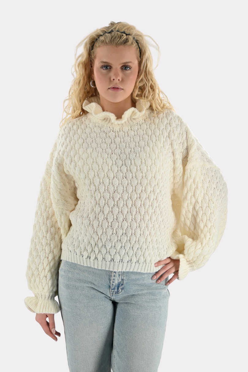 Cozy bubble knit - creme - Fashiontiger 1