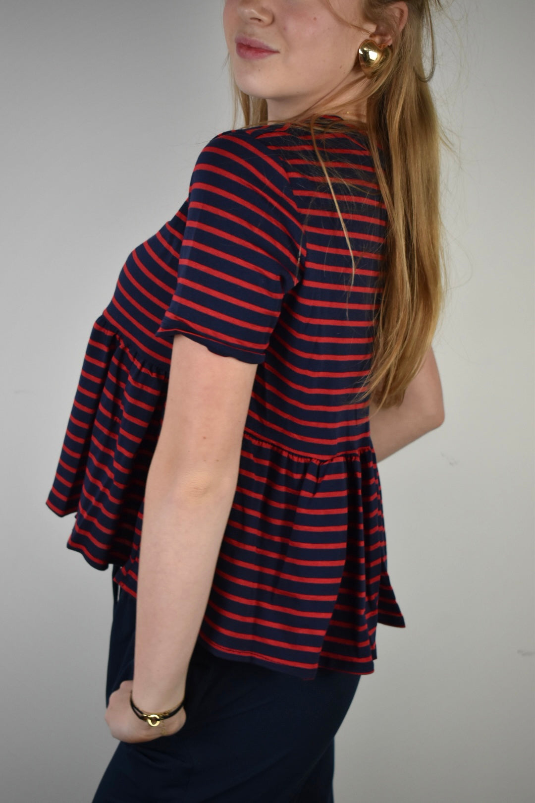 Striped top - navy/red