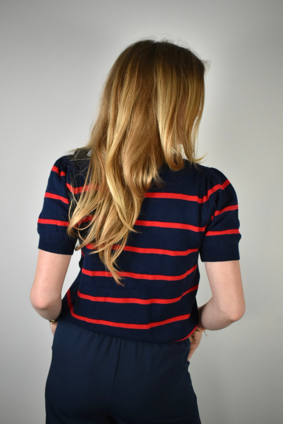 Copenhagen top - navy/red