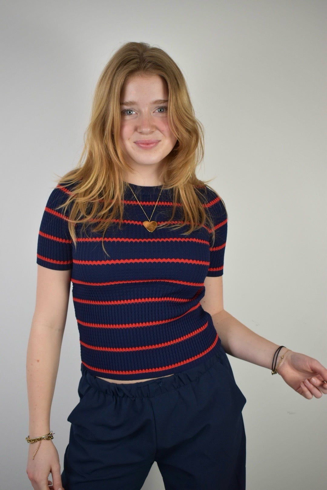 <tc>Comfy striped top - navy/red</tc>