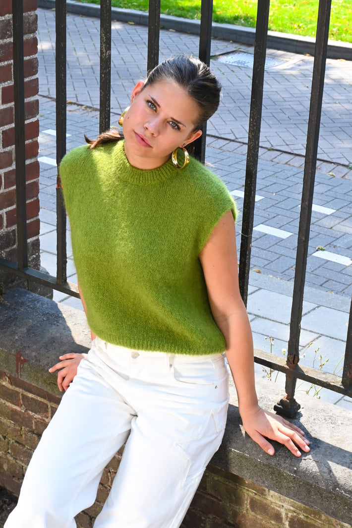 Super soft knit  - salie groen