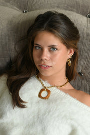 Oval love necklace - gold