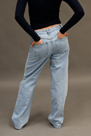 Classic wide-leg jeans - blue