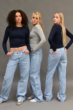 Classic wide-leg jeans - blue