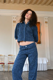 Denim glow top - blauw