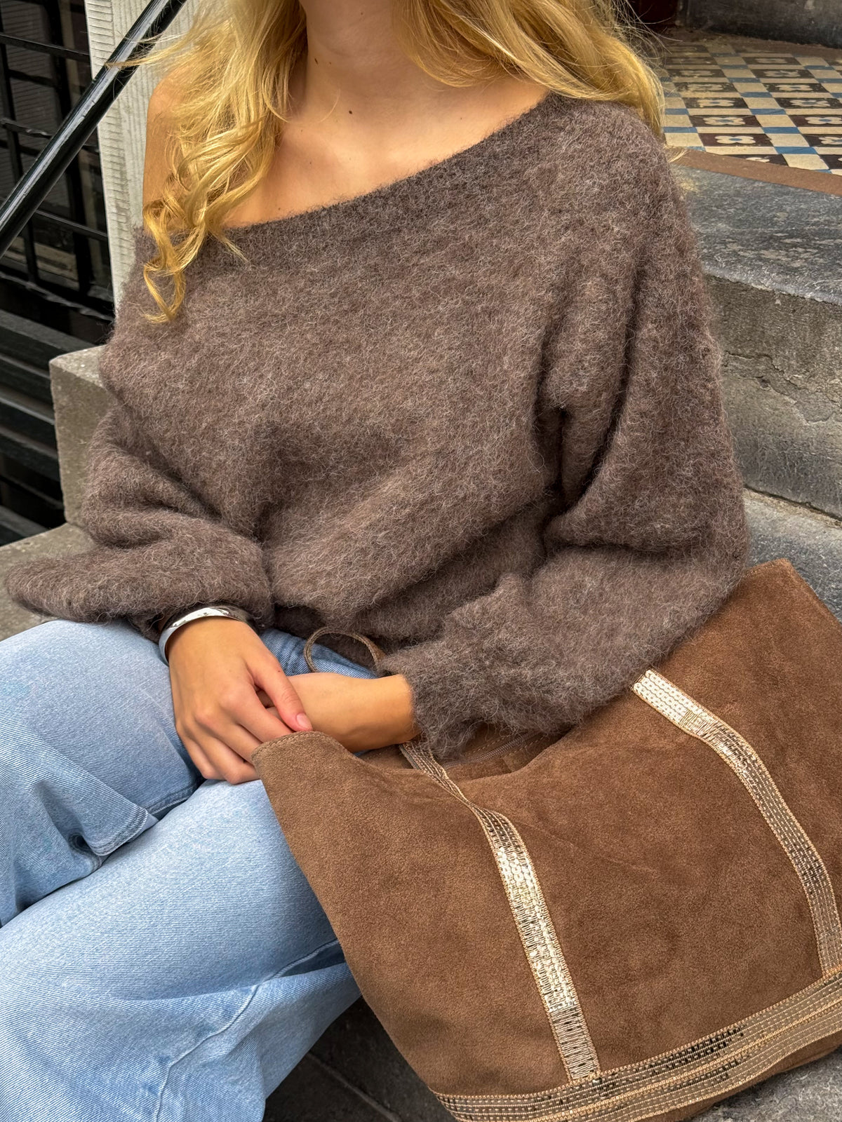 Trendy bag - taupe/goud