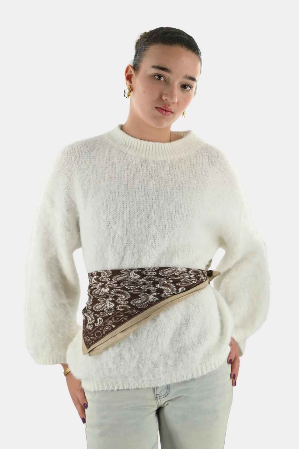 Boho paisley scarf - brown