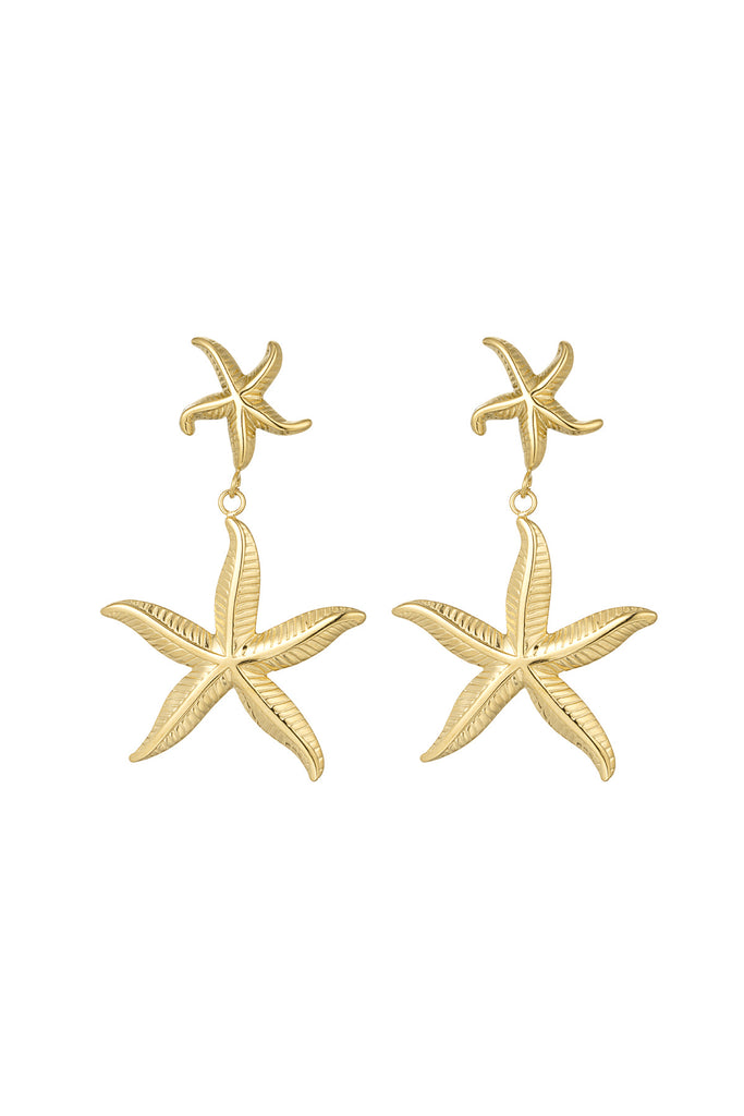 Sea star earrings - goud