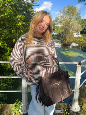 Sac Icon en daim - marron foncé