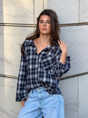 Flannel shirt - navy