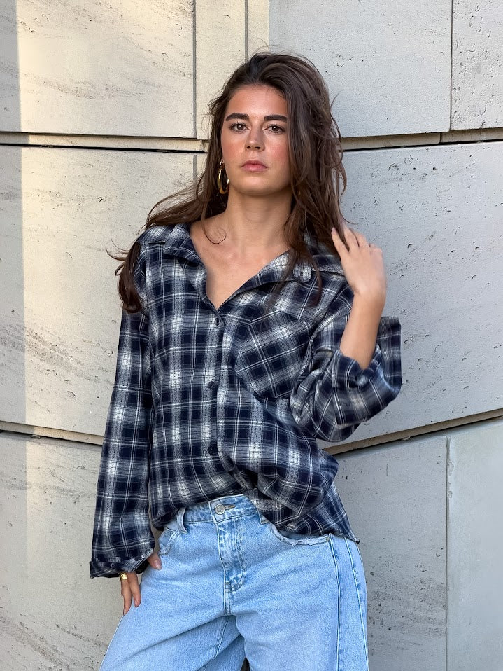 Flannel shirt - navy