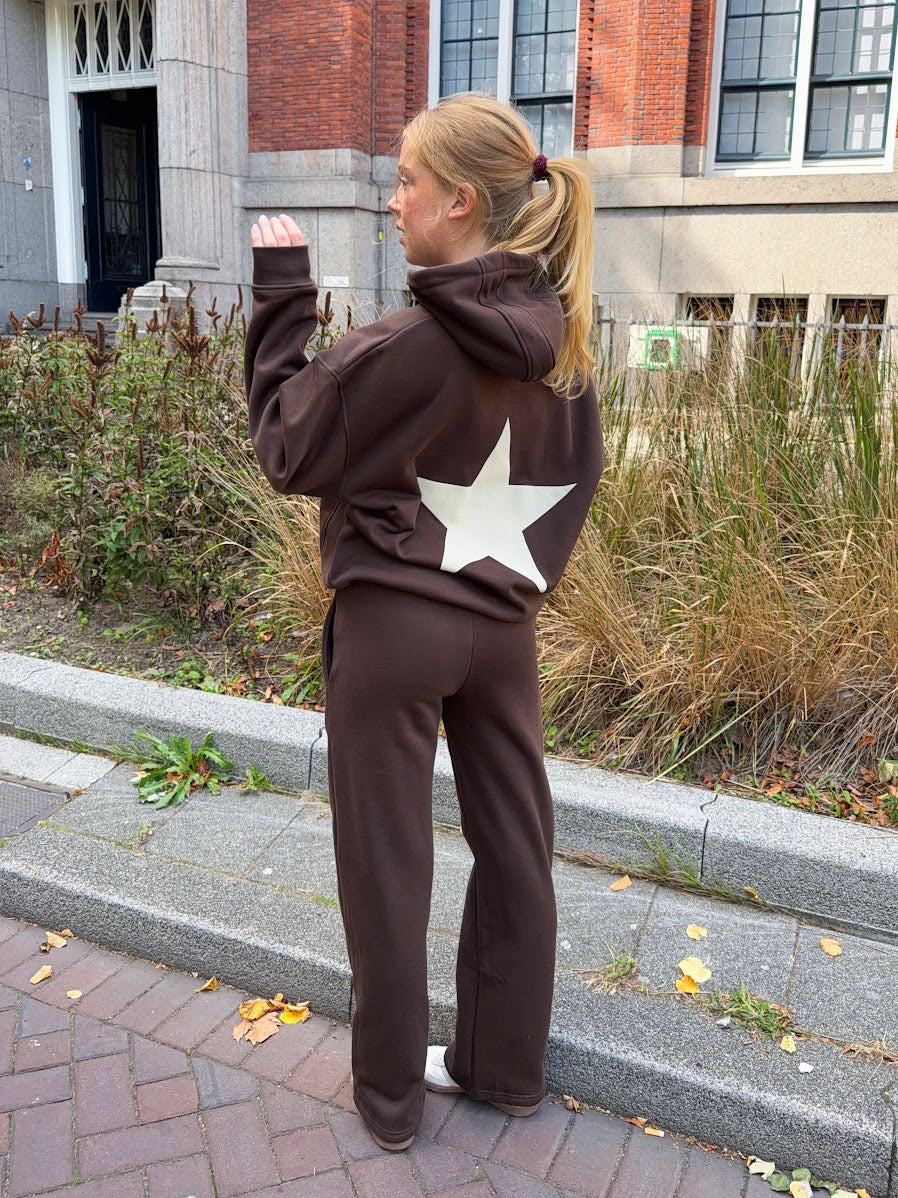 Tiger star lounge hoodie - bruin