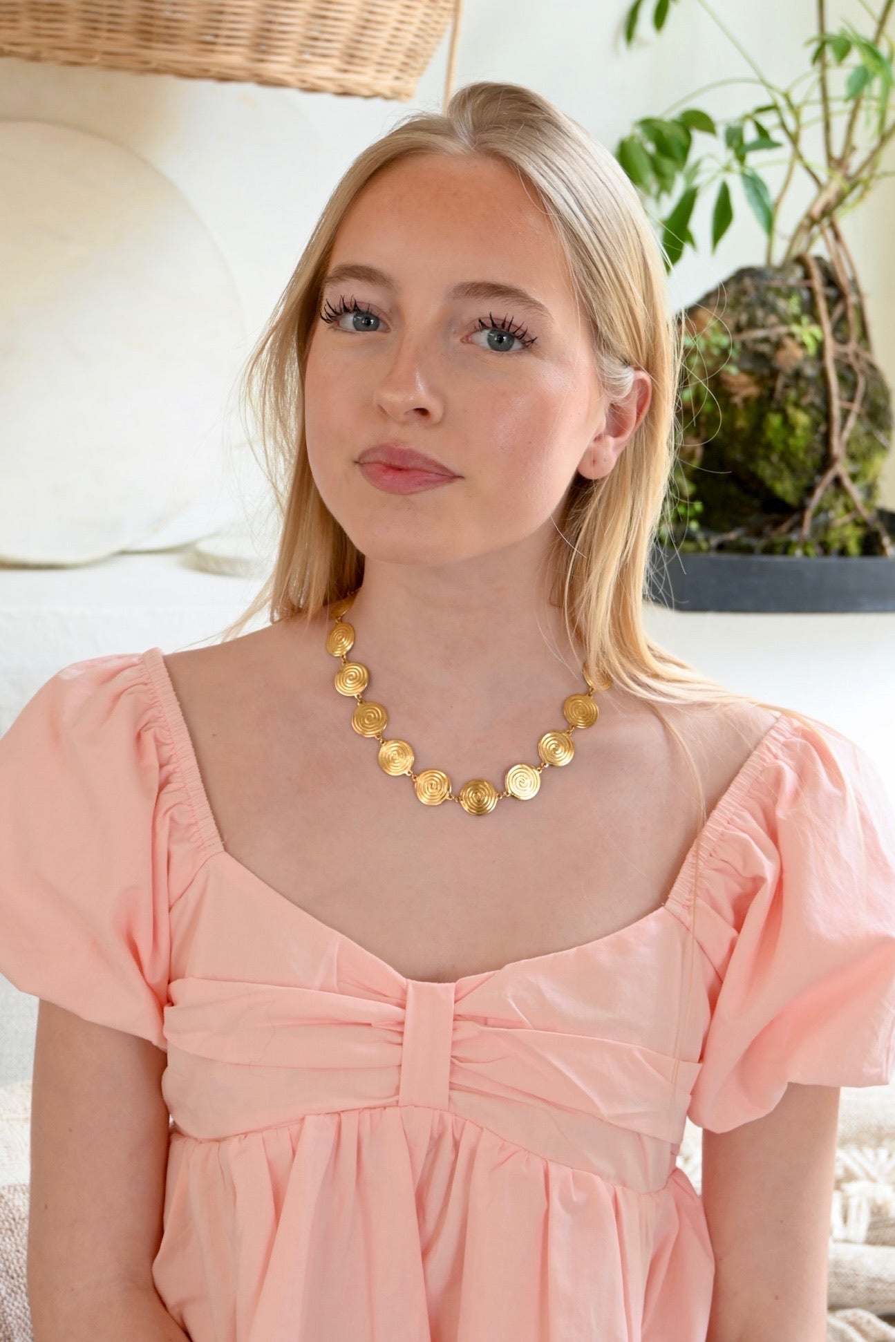 Circle link necklace - goud