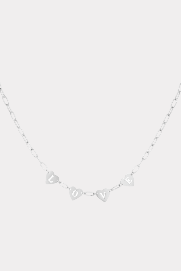 Loving link necklace silver fashiontiger