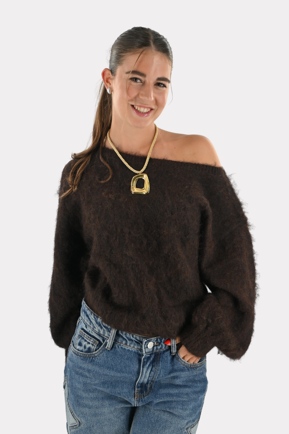 Maira-off-shoulder-knit-brown-Fashiontiger-1