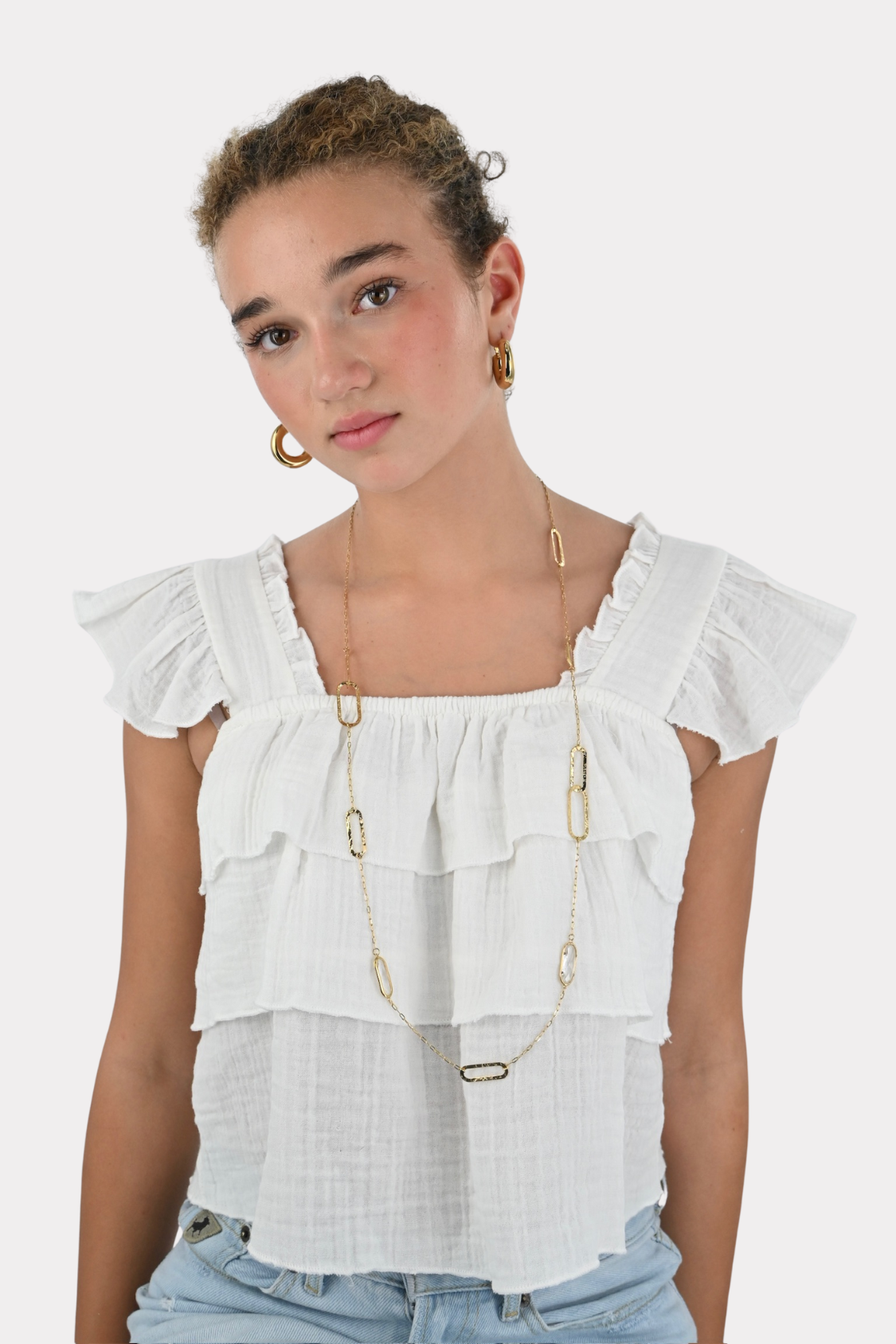 Mystery charm necklace - goud/wit 1