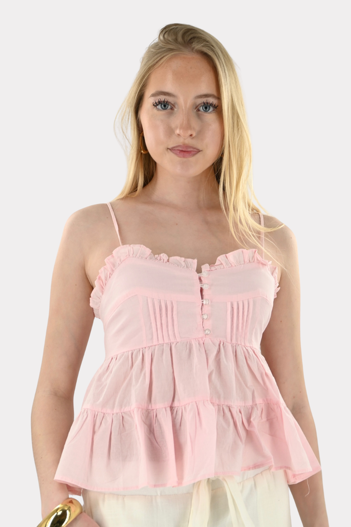 Top mit Perlen - rosa - Fashiontiger 6