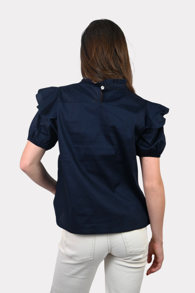 Ruffle_blouse_short_sleeve_navy_fashiontiger-3