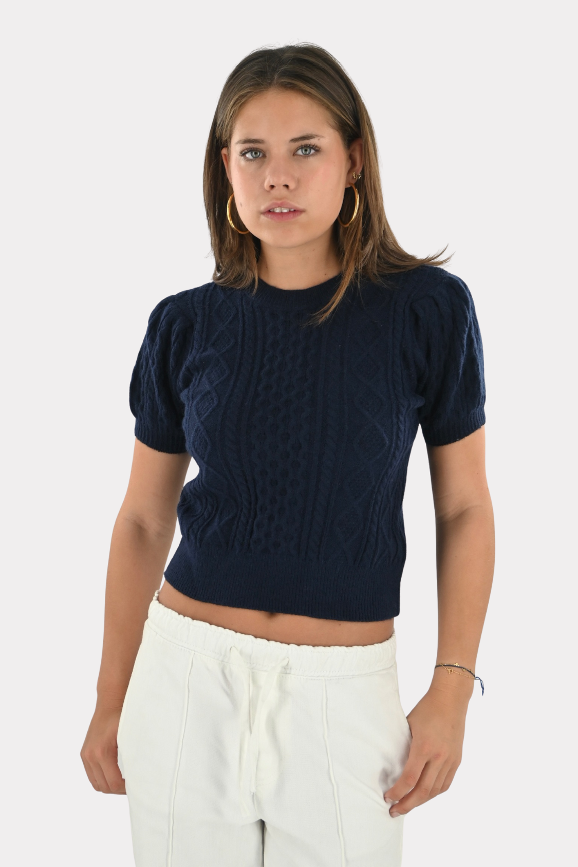 Sofie top - navy - fashiontiger