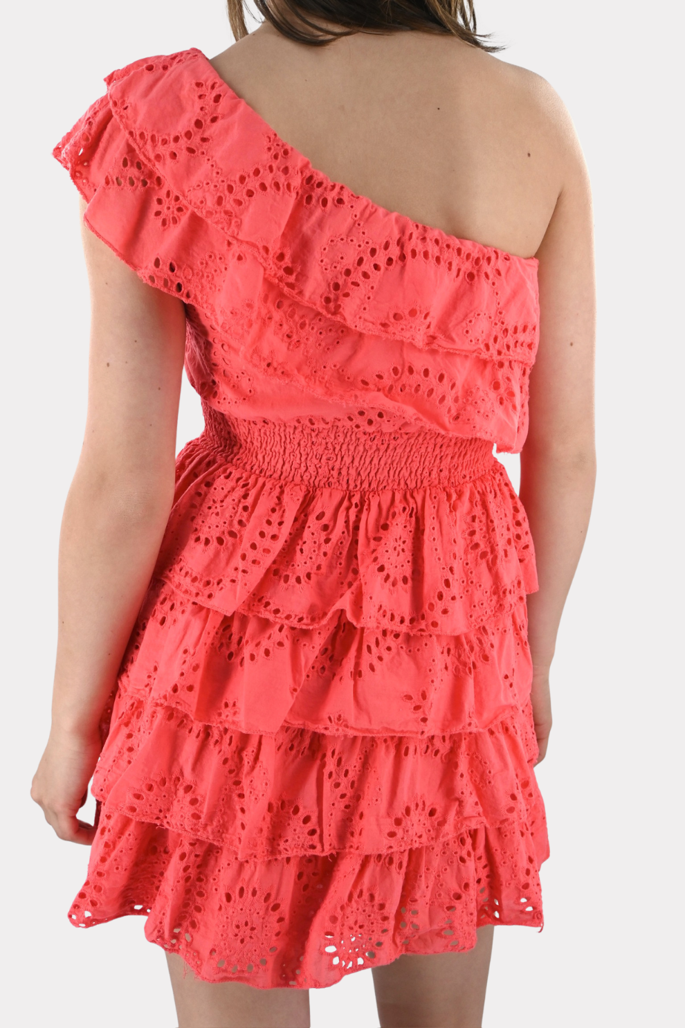 Robe d'été à volants - corail - Fashiontiger 8