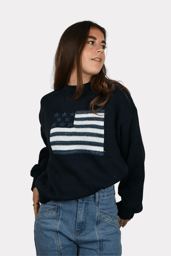 USA sweater glitter - navy - 3