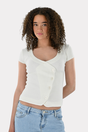 Wolly summer top - white - Fashiontiger 9