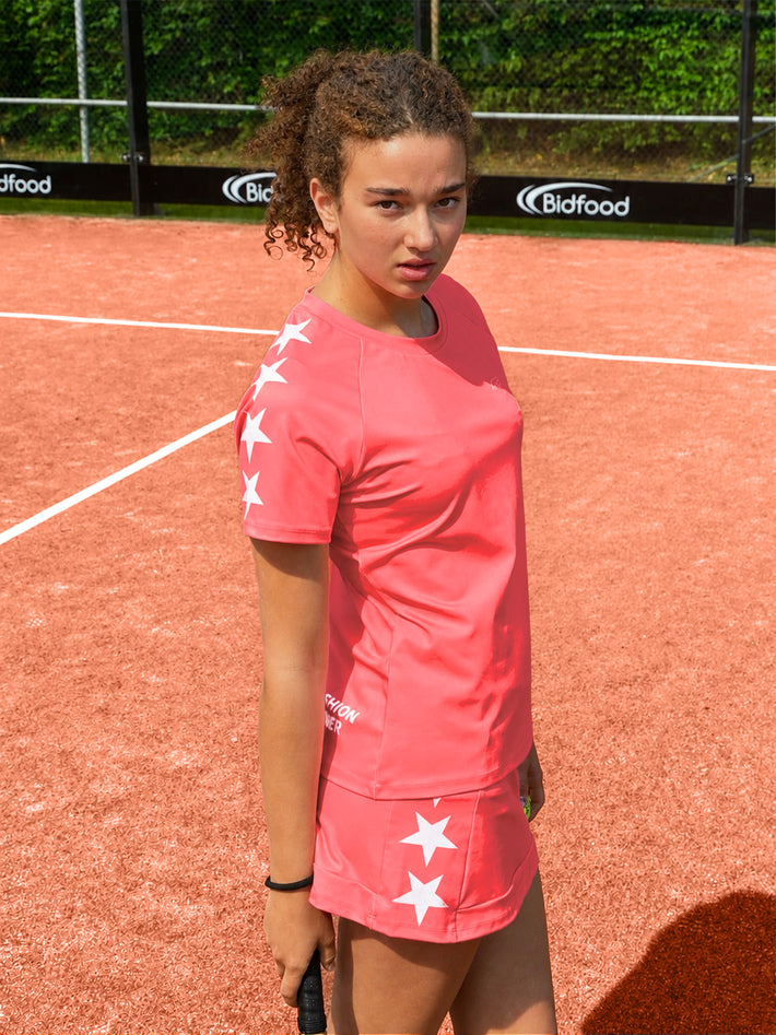 Starry sports shirt - koraal